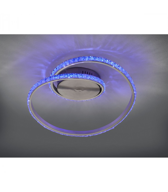 Rubin Modern RGBW LED Semi Flush Light Brushed aluminium 3000K Remote control-4