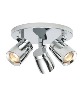 3 Light Bathroom Adjustable Spotlight Chrome, Clear Glass IP44, GU10 - 1