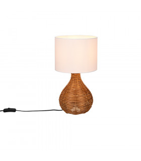 Sprout Modern Table Lamp with Round Shade natural finish-1