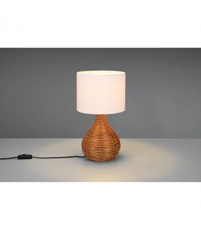 Sprout Modern Table Lamp with Round Shade natural finish-2