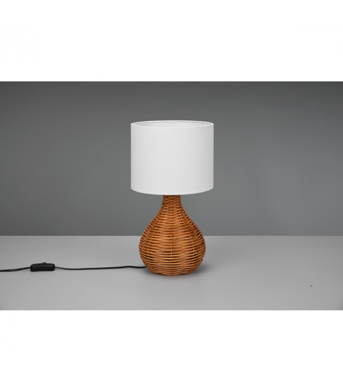Sprout Modern Table Lamp with Round Shade natural finish-3