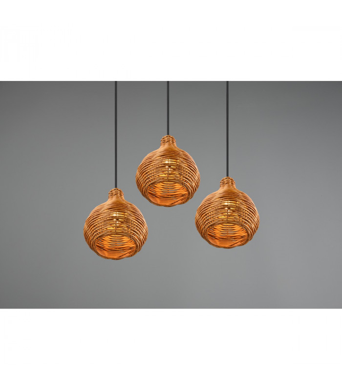 Sprout Modern 3 Light Cluster Pendant Ceiling Light natural finish-4