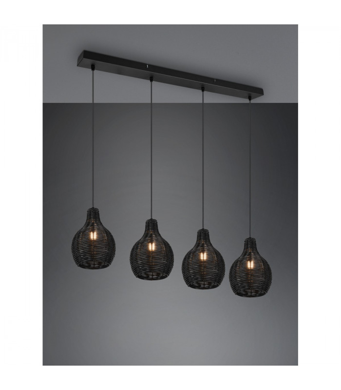 Sprout Modern 4 Light Bar Pendant Ceiling Light Black-2