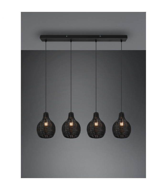Sprout Modern 4 Light Bar Pendant Ceiling Light Black-3