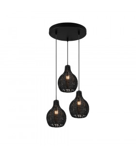 Sprout Modern 3 Light Cluster Pendant Ceiling Light Black-1