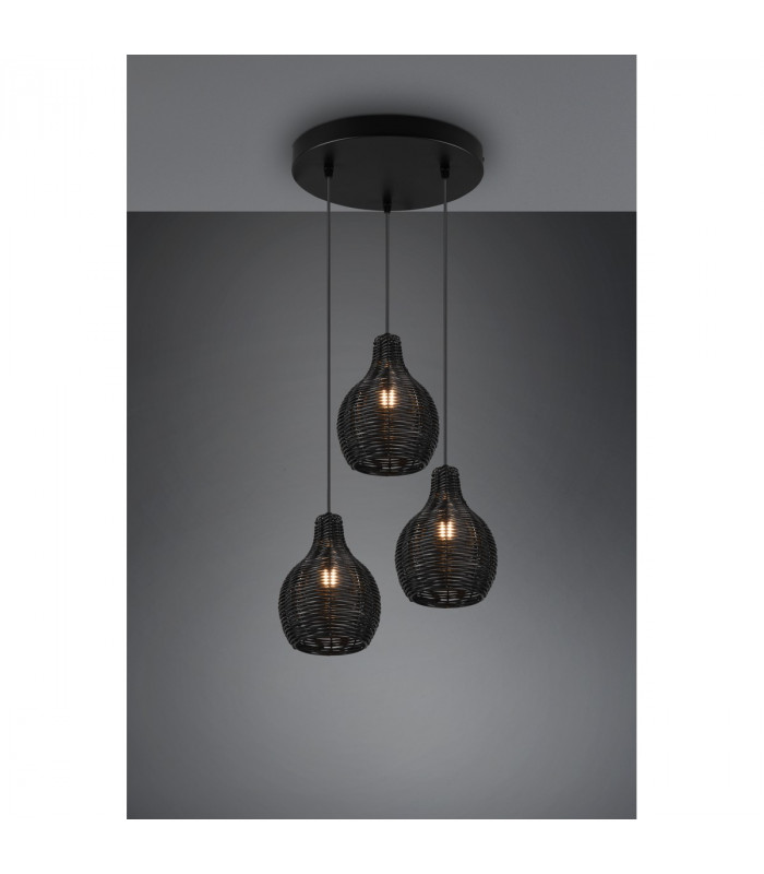 Sprout Modern 3 Light Cluster Pendant Ceiling Light Black-2