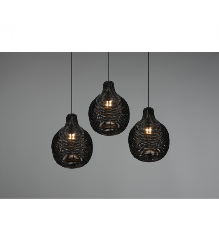 Sprout Modern 3 Light Cluster Pendant Ceiling Light Black-4