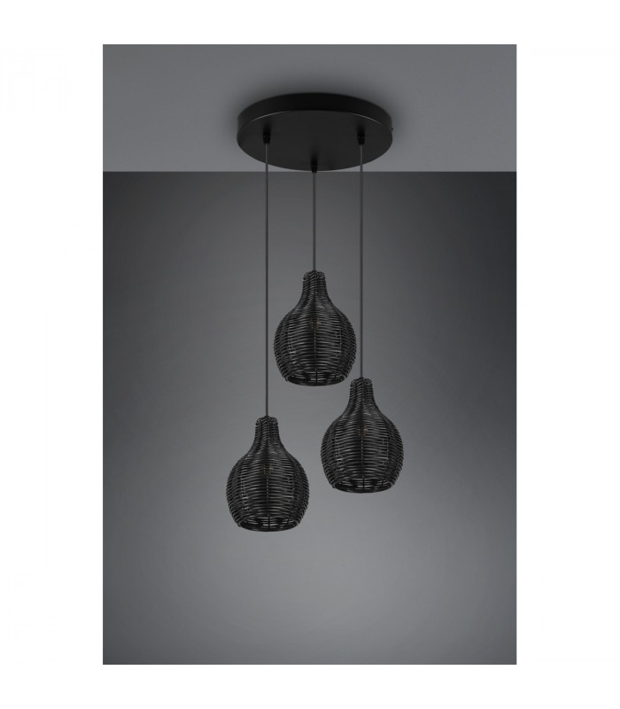 Sprout Modern 3 Light Cluster Pendant Ceiling Light Black-5
