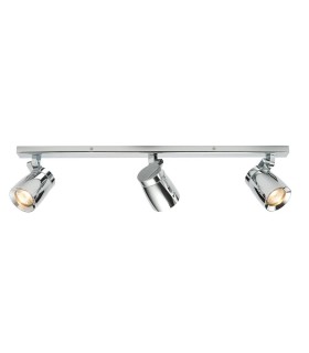 3 Light Bathroom Adjustable Spotlight Chrome, Clear Glass IP44, GU10 - 1