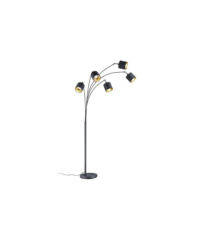 Tommy Modern 5 Light Multi Arm Floor Lamp Black Matt with Footswitch-4