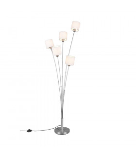 Tommy Modern 5 Light Multi Arm Floor Lamp Nickel Matt with Footswitch-1