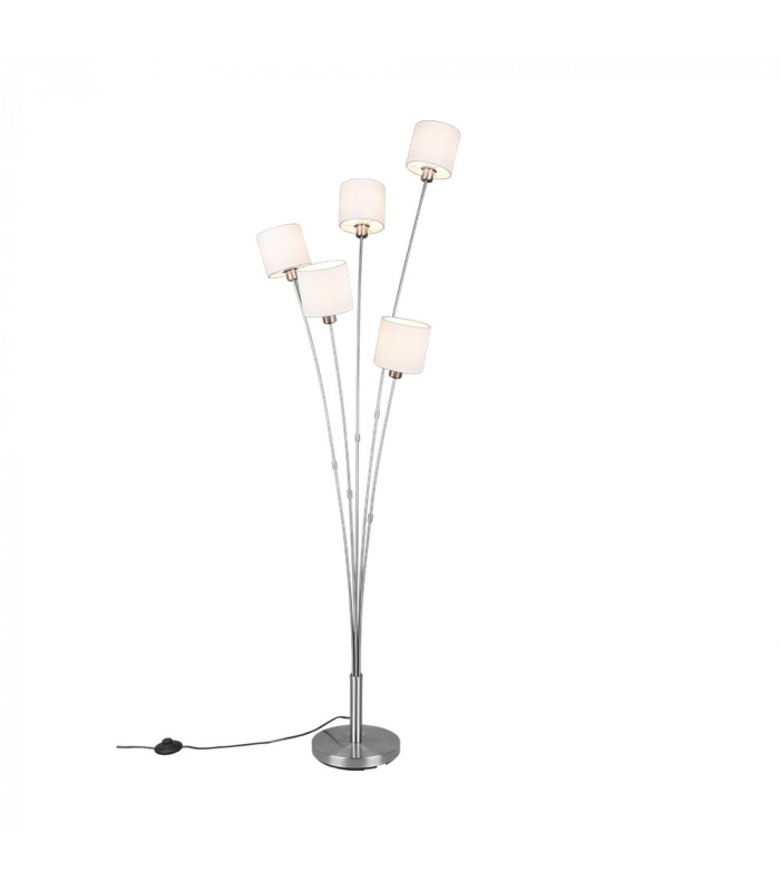Tommy Modern 5 Light Multi Arm Floor Lamp Nickel Matt with Footswitch-1