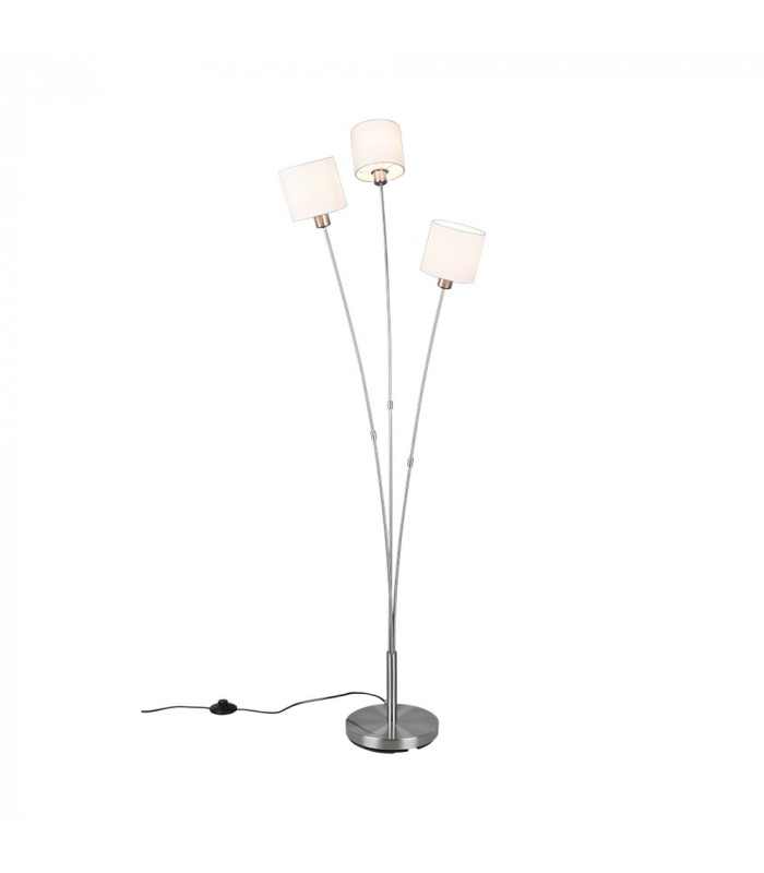 Tommy Modern 3 Light Multi Arm Floor Lamp Nickel Matt with Footswitch-1