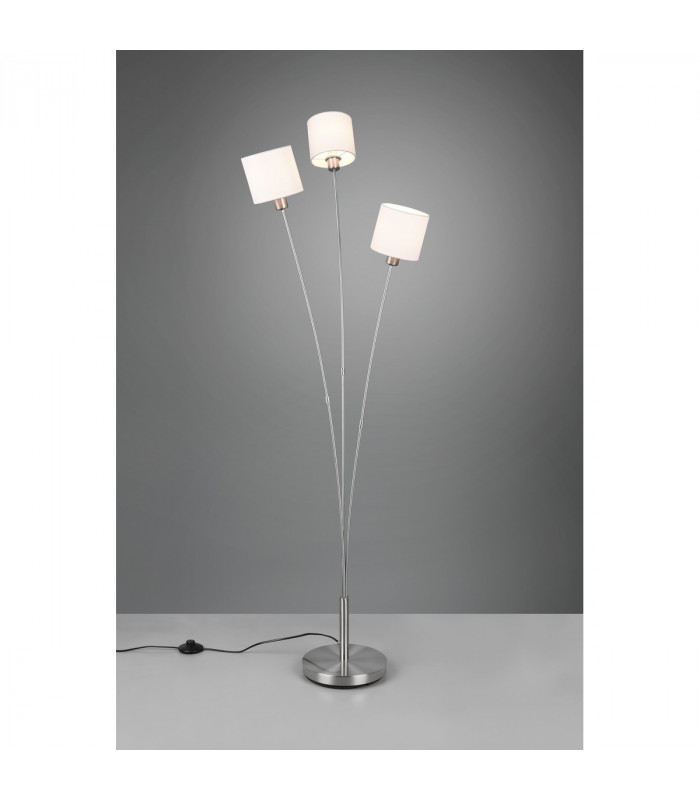 Tommy Modern 3 Light Multi Arm Floor Lamp Nickel Matt with Footswitch-2