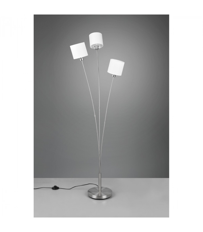 Tommy Modern 3 Light Multi Arm Floor Lamp Nickel Matt with Footswitch-3