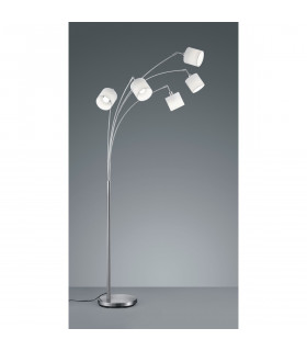 Tommy II Modern 5 Light Multi Arm Floor Lamp Nickel Matt with Footswitch-1
