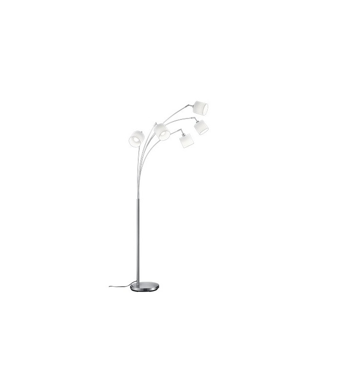 Tommy II Modern 5 Light Multi Arm Floor Lamp Nickel Matt with Footswitch-5