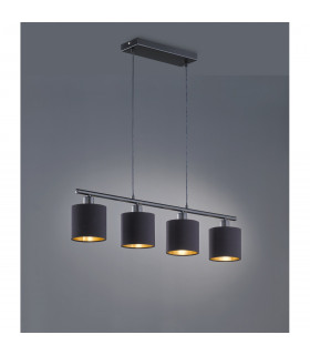 Tommy Modern 4 Light Bar Pendant Ceiling Light Black Matt-1