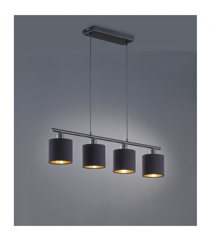 Tommy Modern 4 Light Bar Pendant Ceiling Light Black Matt-1