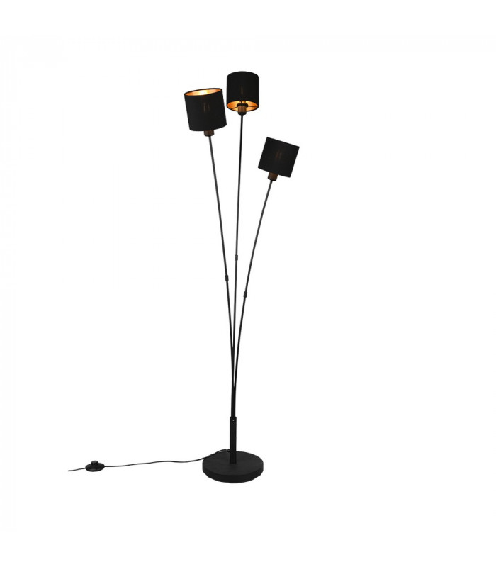Tommy Modern 3 Light Multi Arm Floor Lamp Black Matt with Footswitch-1