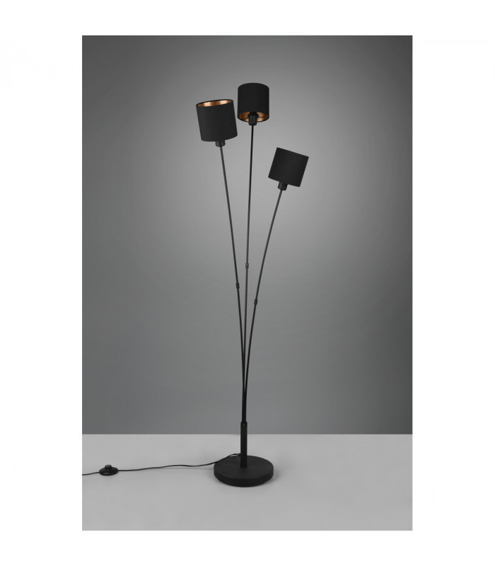 Tommy Modern 3 Light Multi Arm Floor Lamp Black Matt with Footswitch-3