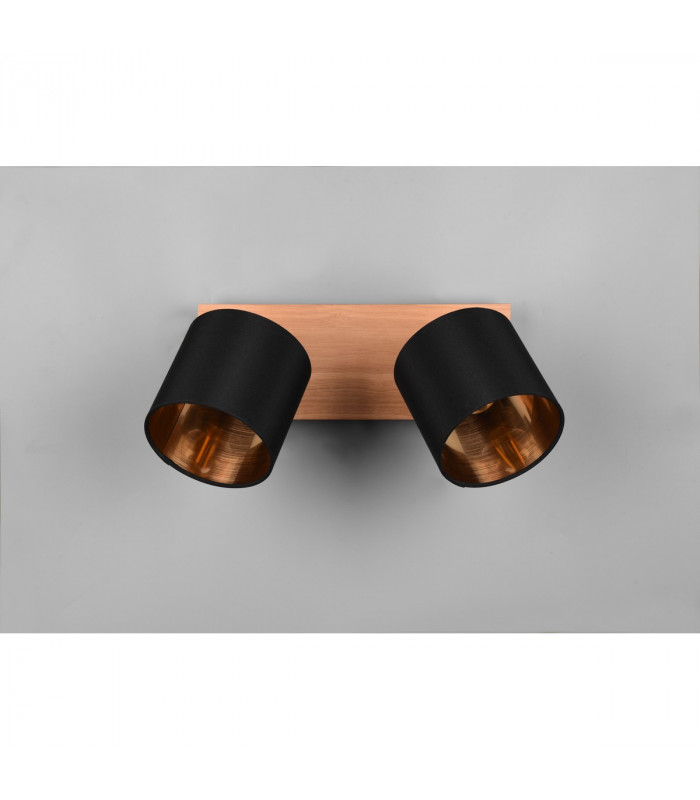 Tommy Modern 2 Light Twin Ceiling Spotlight Wood coloured-5
