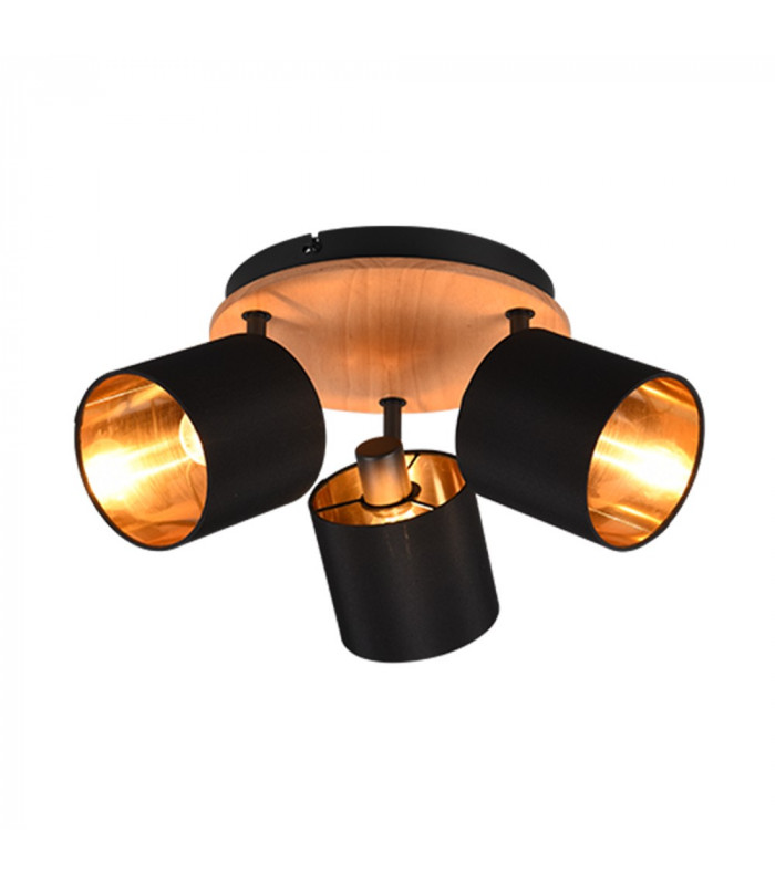 Tommy Modern 3 Light Ceiling Spotlight Clusters Wood coloured-1