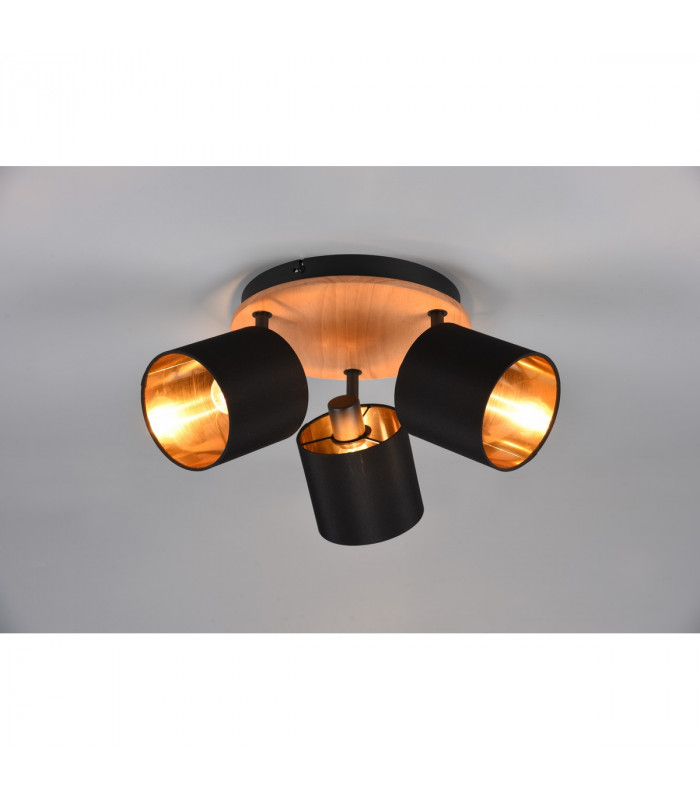 Tommy Modern 3 Light Ceiling Spotlight Clusters Wood coloured-2