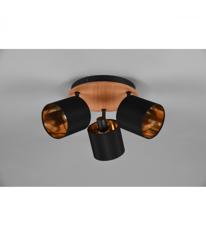 Tommy Modern 3 Light Ceiling Spotlight Clusters Wood coloured-4
