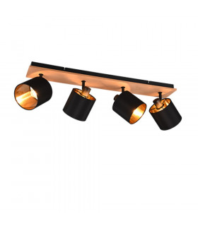 Tommy Modern 4 Light Ceiling Spotlight Bar Wood coloured-1