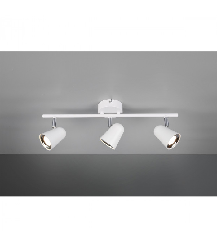 Toulouse Modern 3 Light Ceiling Spotlight Bar White Matt 3000K-1