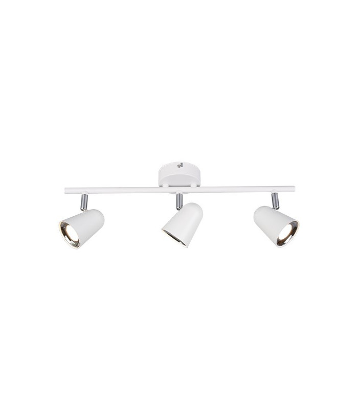 Toulouse Modern 3 Light Ceiling Spotlight Bar White Matt 3000K-3