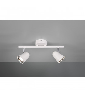 Toulouse Modern 2 Light Twin Ceiling Spotlight White Matt 3000K-1