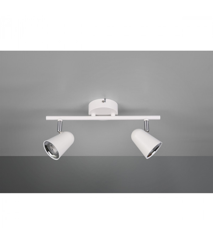 Toulouse Modern 2 Light Twin Ceiling Spotlight White Matt 3000K-2
