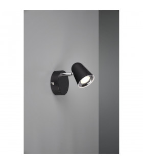 Toulouse Modern Single Spotlight Black Matt 3000K-1