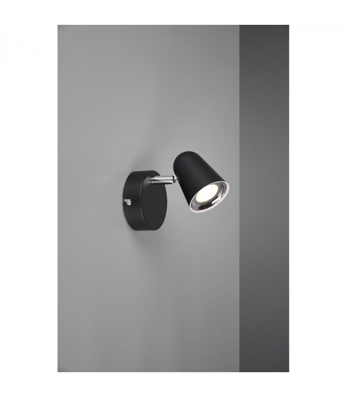 Toulouse Modern Single Spotlight Black Matt 3000K-1