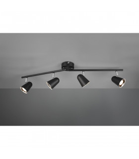 Toulouse Modern 4 Light Ceiling Spotlight Bar Black Matt 3000K-1