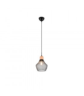 Valeria Modern 18cm Wire Frame Pendant Ceiling Light Black Matt-1