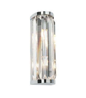 2 Light Bathroom Wall Light Chrome with Crystal IP44, G9 - 1