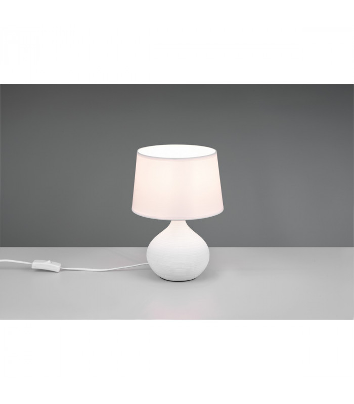 Martin Modern Table Lamp with Round Tapered Shade White-3