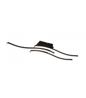 Route Modern 3 Light LED Semi Flush Light Black Matt 4000K-1