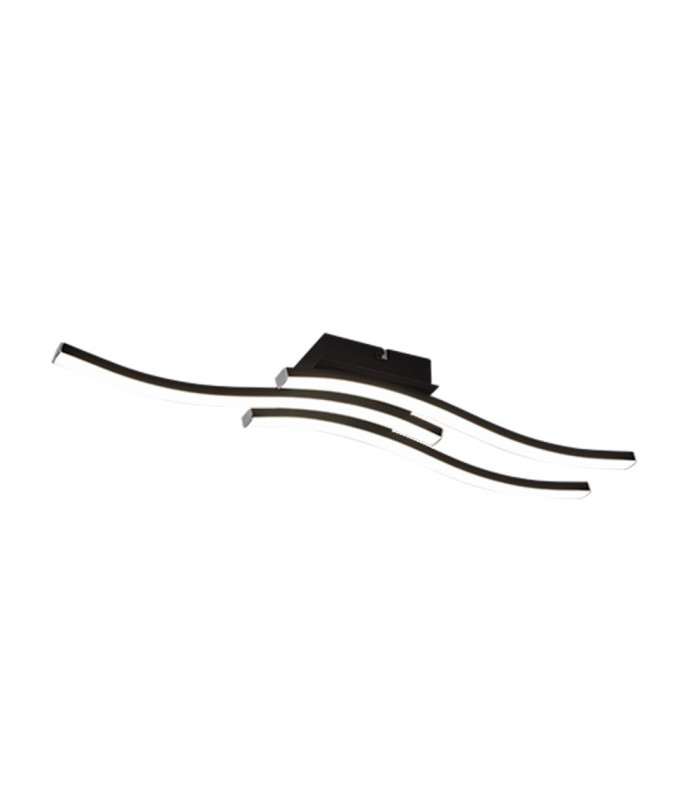 Route Modern 3 Light LED Semi Flush Light Black Matt 4000K-1