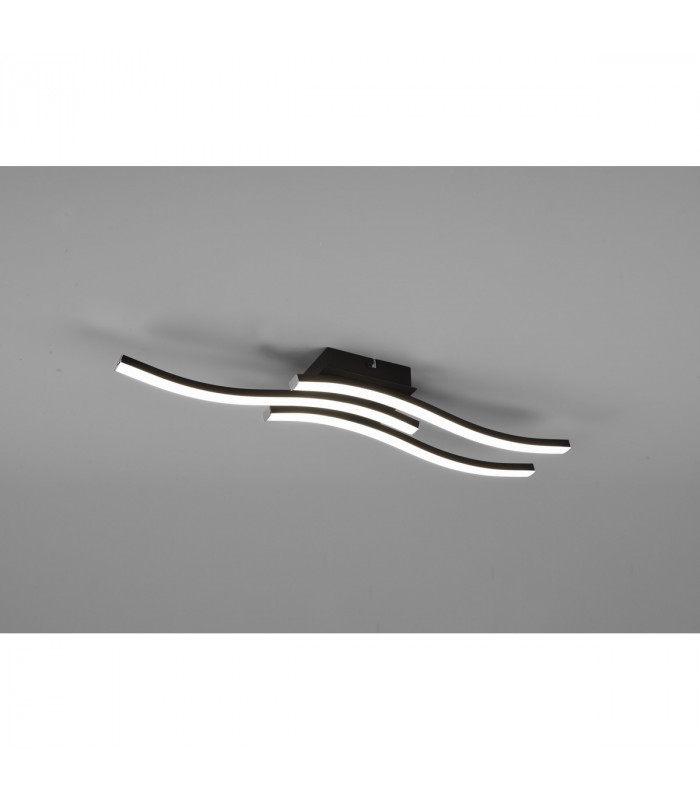 Route Modern 3 Light LED Semi Flush Light Black Matt 4000K-2