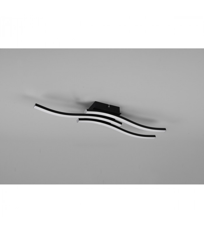 Route Modern 3 Light LED Semi Flush Light Black Matt 4000K-4