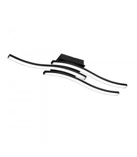 Route Modern 3 Light LED Semi Flush Light Black Matt 3000K-1