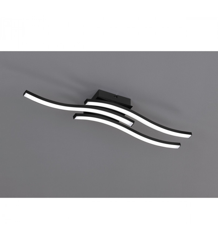 Route Modern 3 Light LED Semi Flush Light Black Matt 3000K-2