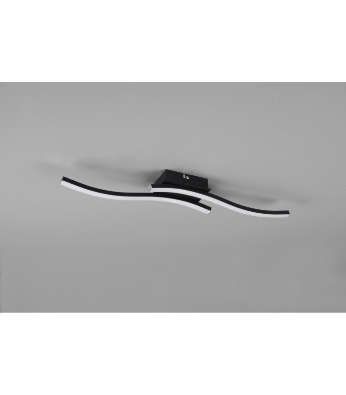 Route Modern 2 Light LED Semi Flush Light Black Matt 4000K-4