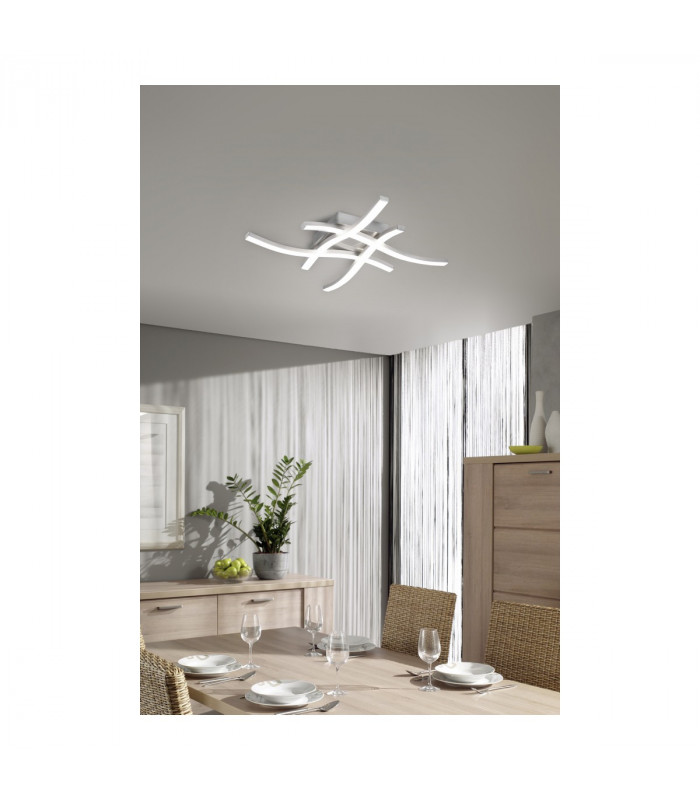 Route Modern 4 Light LED Semi Flush Light Nickel Matt 4000K-6