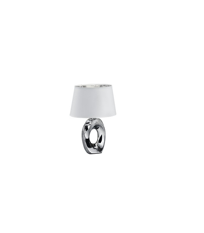 Taba Modern Table Lamp with Round Tapered Shade Silver-2