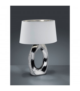 Taba Modern Table Lamp with Oval Shade Silver-1